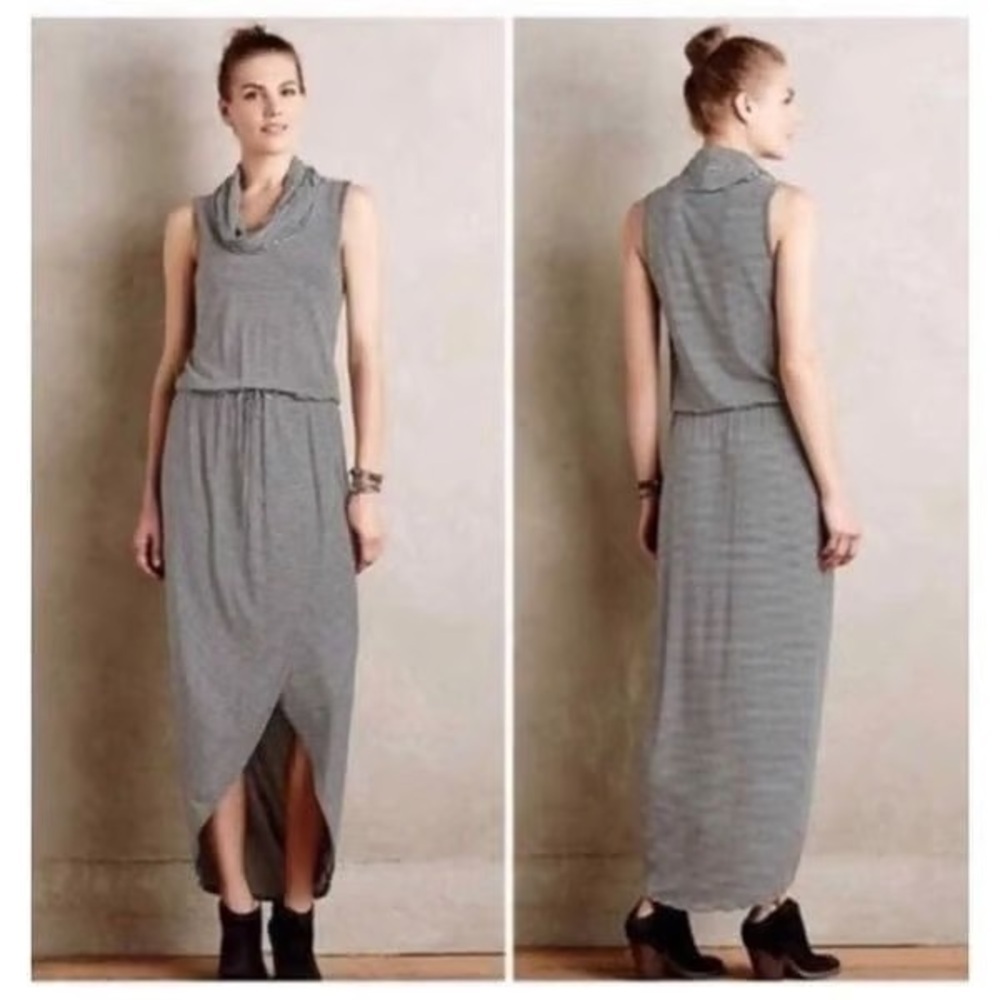 Dolan Striped Sleeveless Cowl Neck Sundress in Blue & White - XS